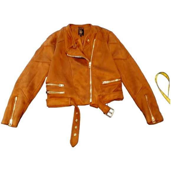 Zara TRF Outerwear Women's Faux Suede Moto Biker Jacket Size XL - Picture 1 of 7